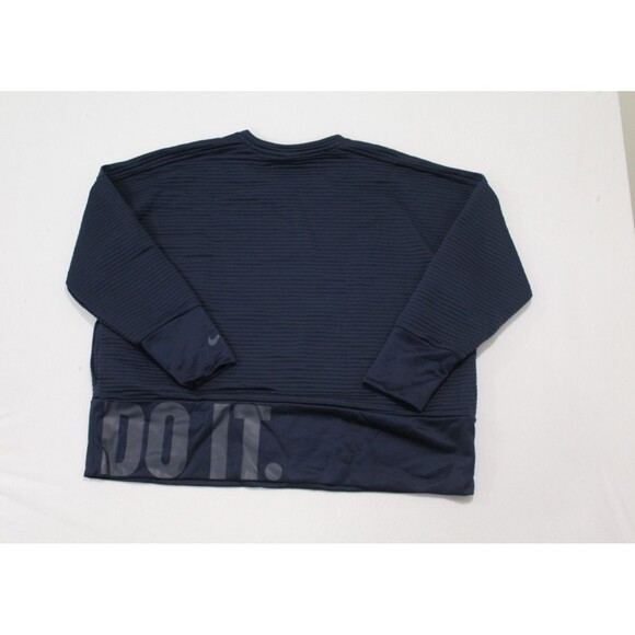 Nike Women Ribbed Blue Sweater Crew Neck Casual Size XL - Picture 7 of 9